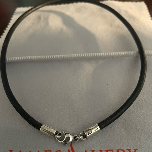 James Avery Black Leather Necklace with Silver Clasp - Picture 1 of 1